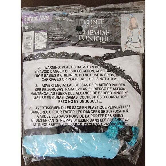 Storybook Dark Alice Tunic Top Child Costume CosPlay Wonderland Sz M/L Up to 14 - Picture 3 of 4